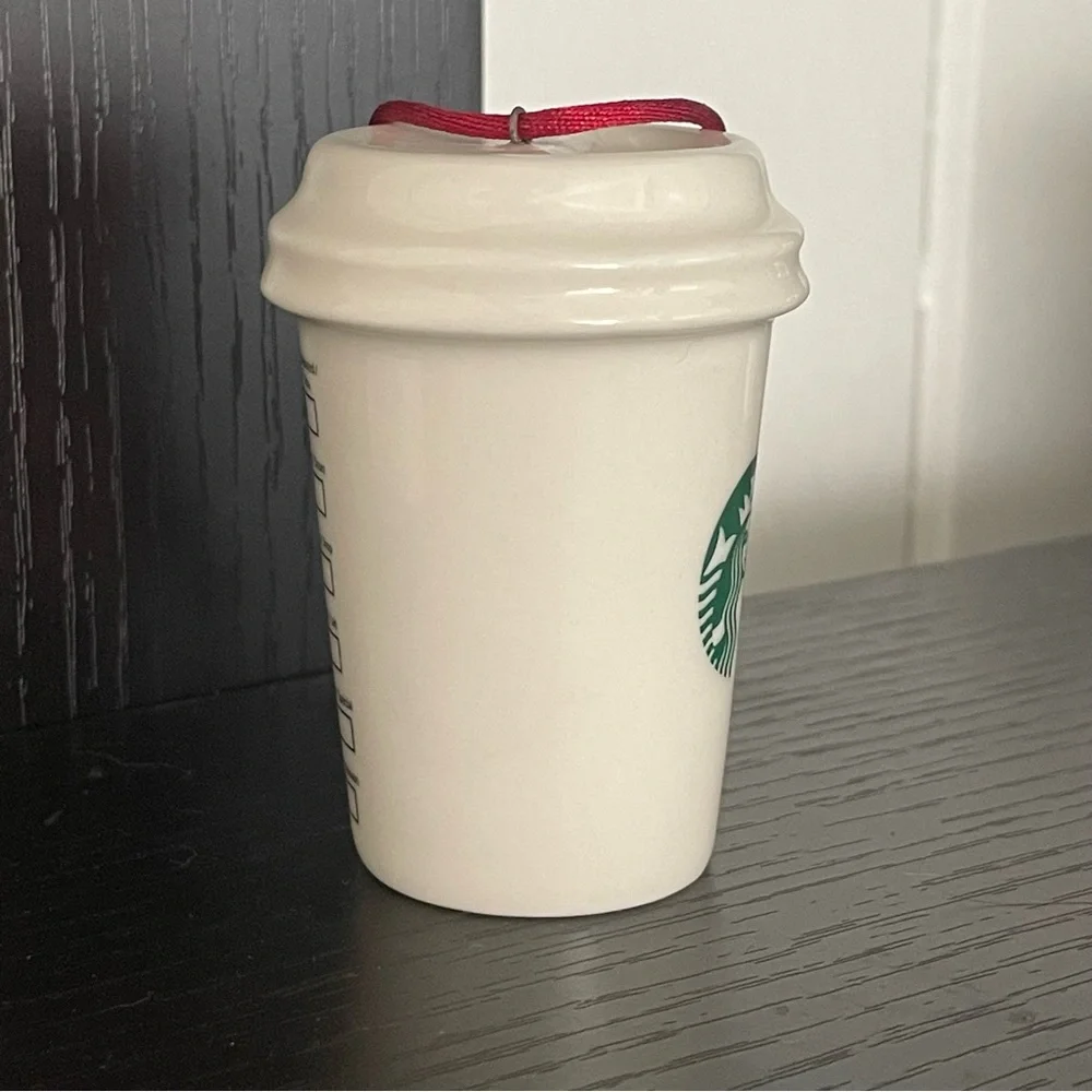 $10 SALE Starbucks 2014 Holiday Hot Drink Cup Ornament Green Mermaid Logo VTG